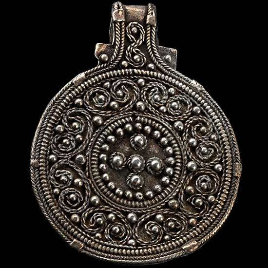 Viking Age Silver Filigree Pendant with Scroll Cross