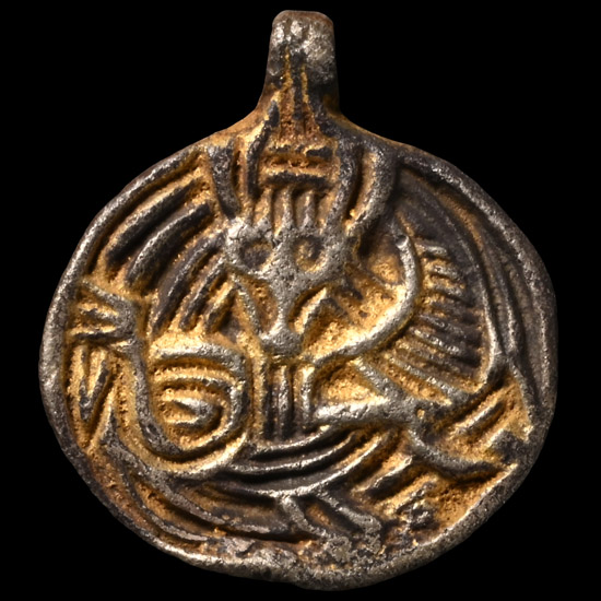 Viking Age Scandinavian Silver-Gilt Pendant with Mask