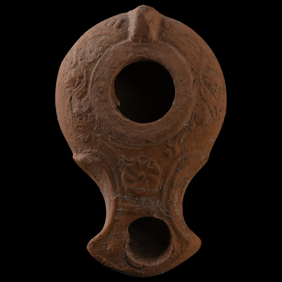 Roman Terracotta Oil Lamp with Rosette