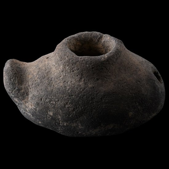 Holy Land Black-Burnished Oil Lamp