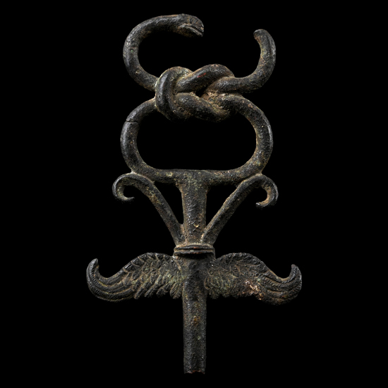 The Colchester Roman Bronze Caduceus Sceptre Finial