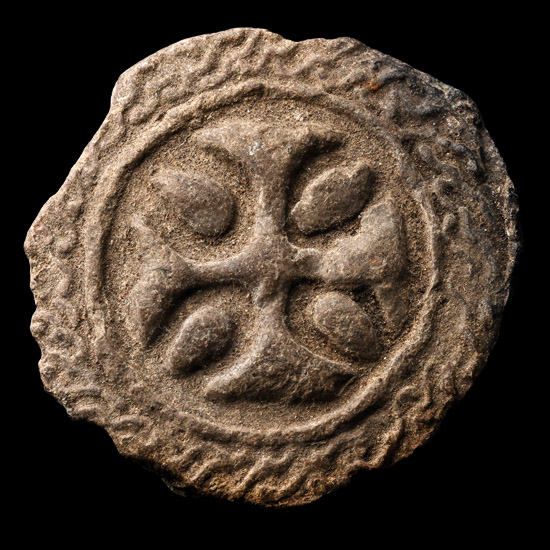 Byzantine Terracotta Roundel with Cross