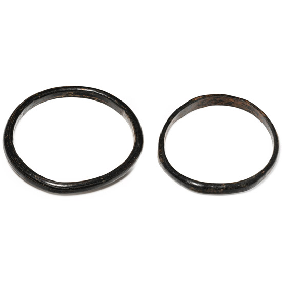 Roman Brown-Black Glass Bangle Pair