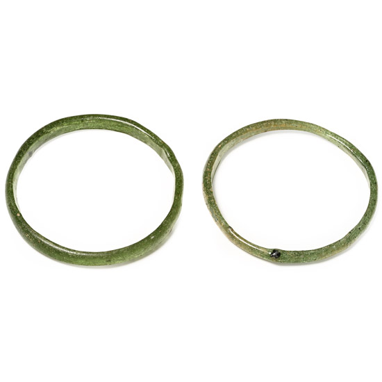 Roman Green Glass Bangle Pair