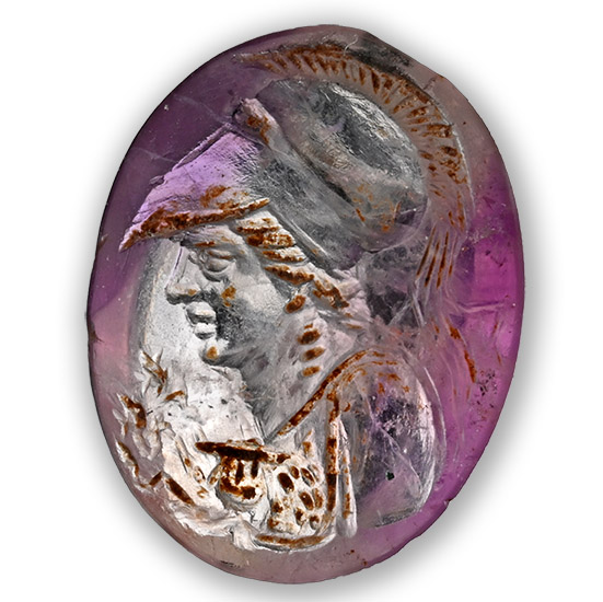 Roman Amethyst Gemstone of the Goddess Minerva