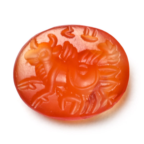 Sasanian Carnelian Gemstone of a Fantastic Creature with Pahlavi Legend