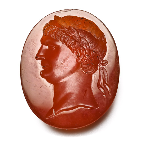 Neoclassical Carnelian Gemstone of Roman Emperor Trajan