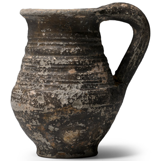 Roman Grey Ware Ribbed Juglet