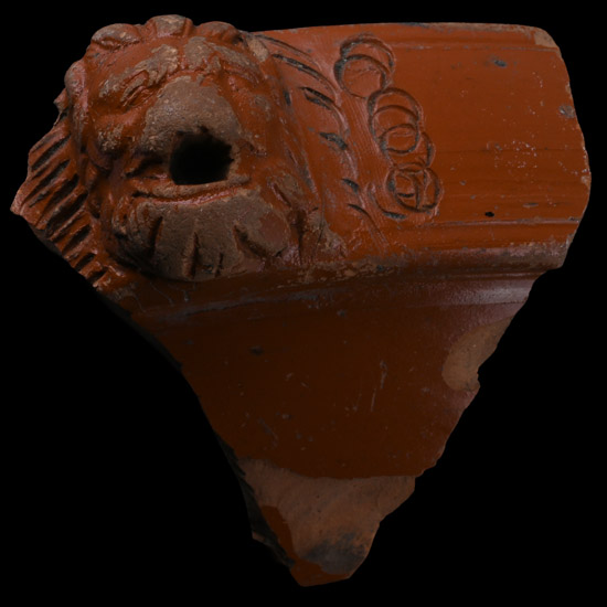 Roman Red Ware Platter Fragment with Lions Head
