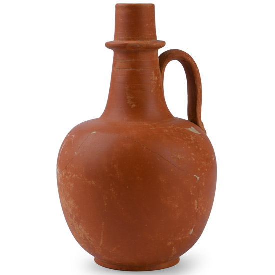Roman Red Ware Amphora-Shaped Handled Flask
