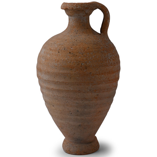 Roman Terracotta Single-Handled Ribbed Jug