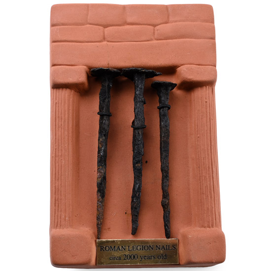 Romano-Scottish Legion XX Valeria Victrix Inchtuthil Fort Boxed Educational Roman Iron Nail Hoard Display