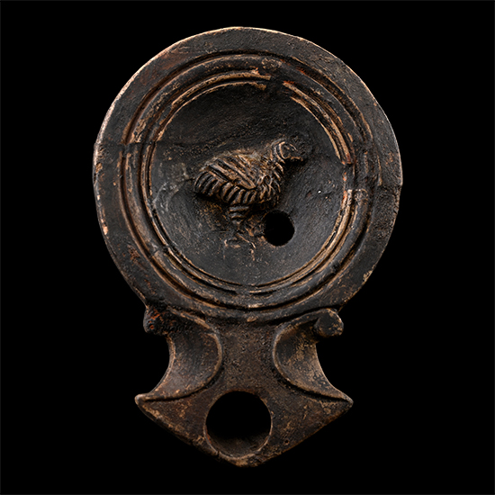 Roman Terracotta Oil Lamp with Bird