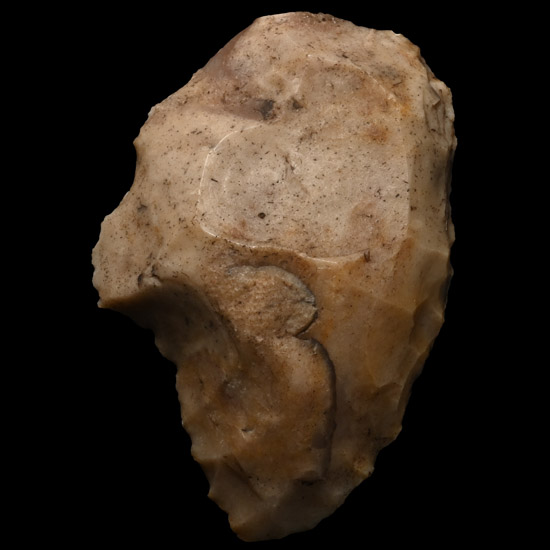 British Stone Age Crescent Knapped Flint Scraper from Farnham