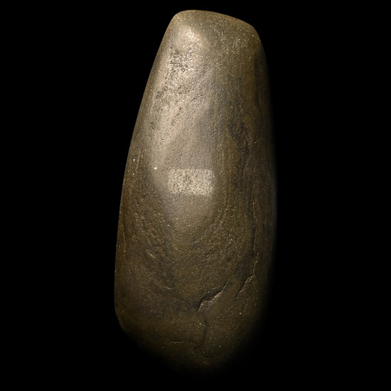 British Stone Age Polished Green Tuff Axe Head