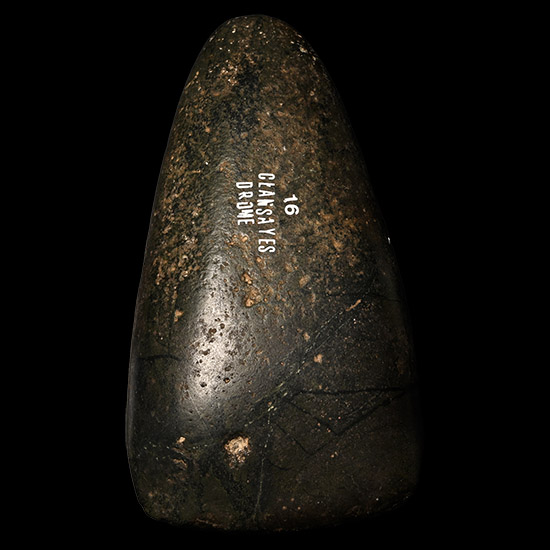 French Stone Age Green Stone Polished Axe Head