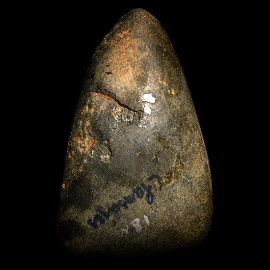 French Stone Age Green Stone Polished Axe Head