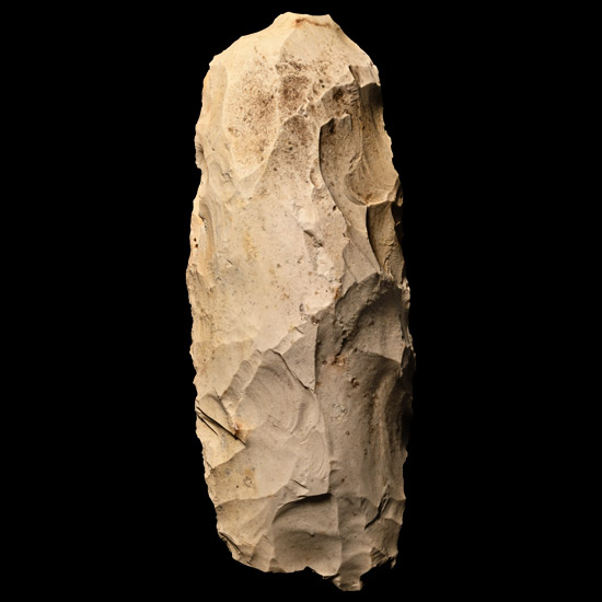 French Stone Age Knapped Cream Flint Adze