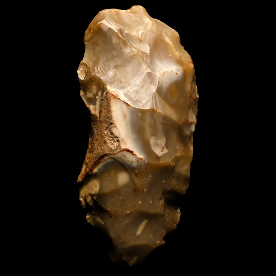 French Stone Age Knapped Cream Flint Adze