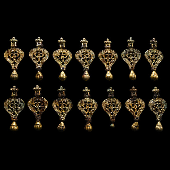 Viking Age Gilt Bronze Military Horse Harness Pendant Set