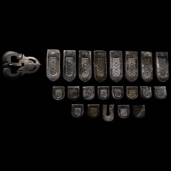 Langobardic Silver Sword Belt Set