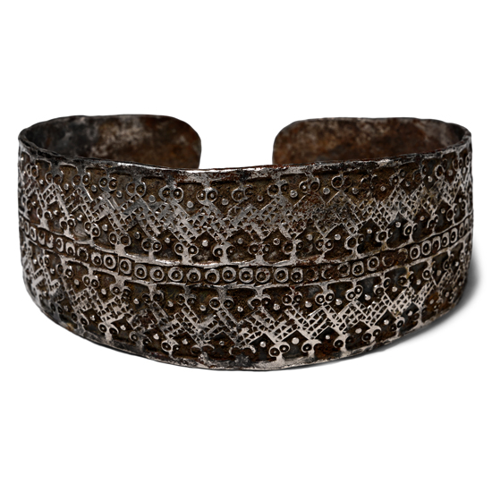 Viking Stamped Silver Bracelet