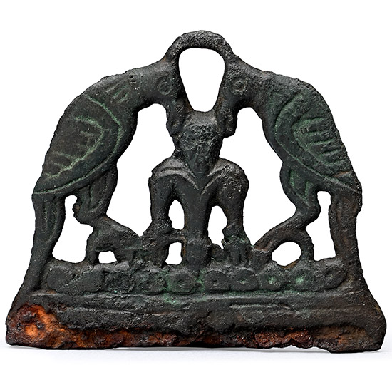 Viking Age Bronze Odin with Ravens Fire Striker