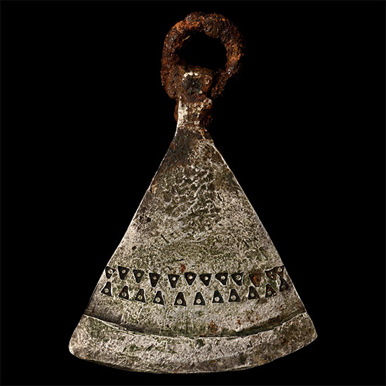 Viking Silver Stamped Broad Axe Pendant