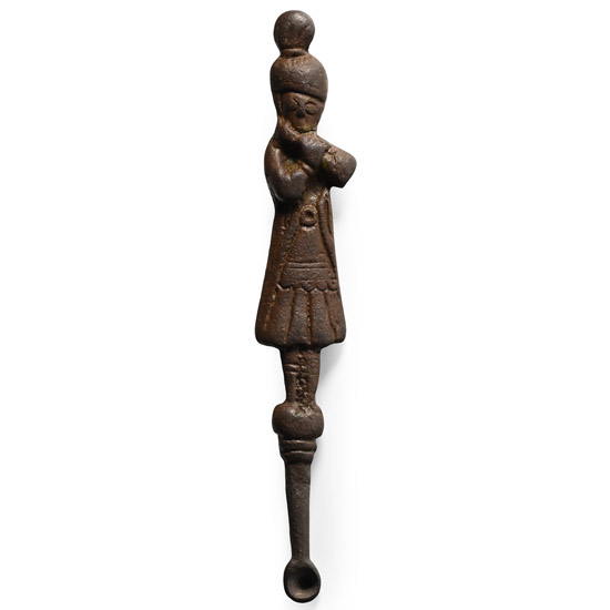 Medieval Bronze Ear Scoop Toilet Pendant with Musician