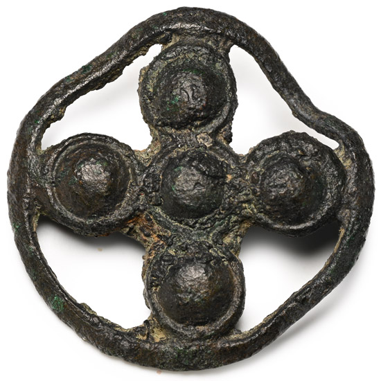 Medieval Pewter Five Pellet Cross Pilgrims Badge