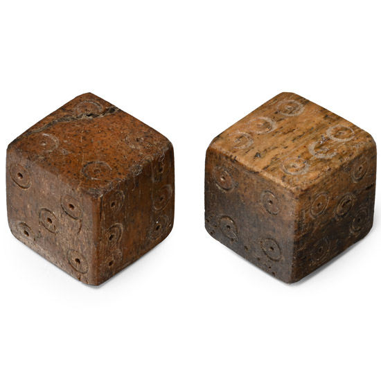 Large Roman Gaming Dice Pair