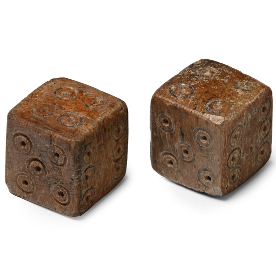 Large Roman Gaming Dice Pair