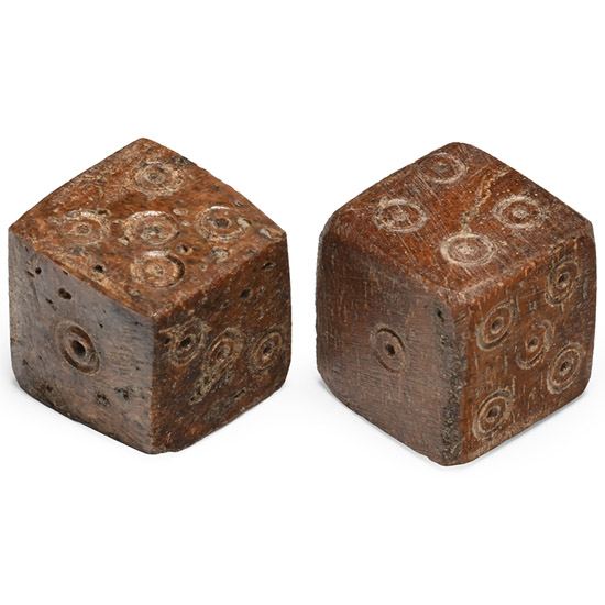 Large Roman Gaming Dice Pair