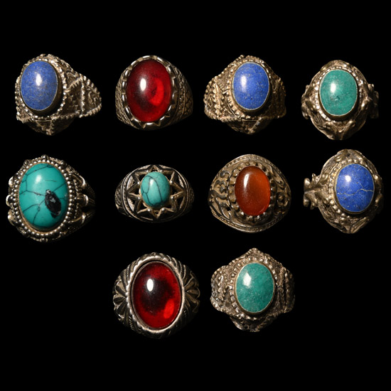 Bedouin Silver-Coloured Metal Ring Group