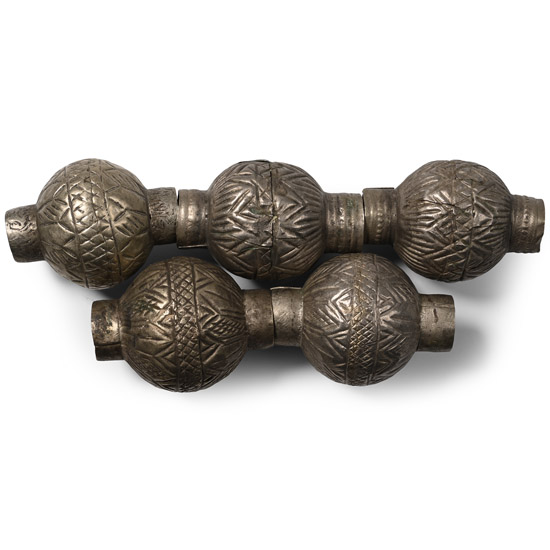 Western Asiatic Silver-Coloured Metal Bead Group