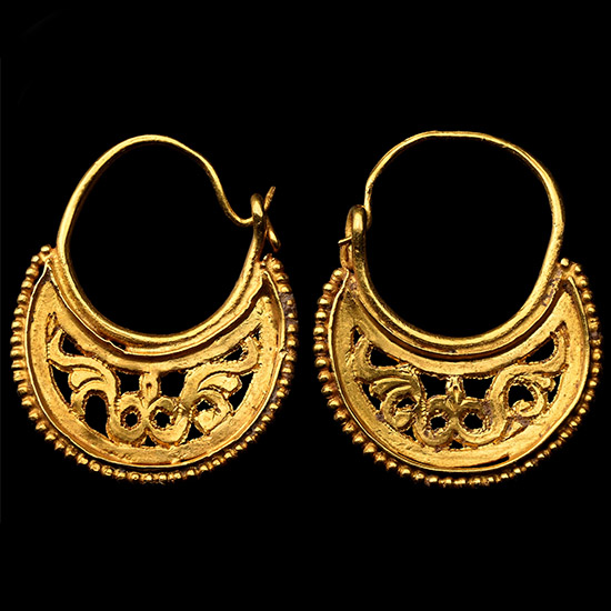 Byzantine Gold Openwork Earring Pair