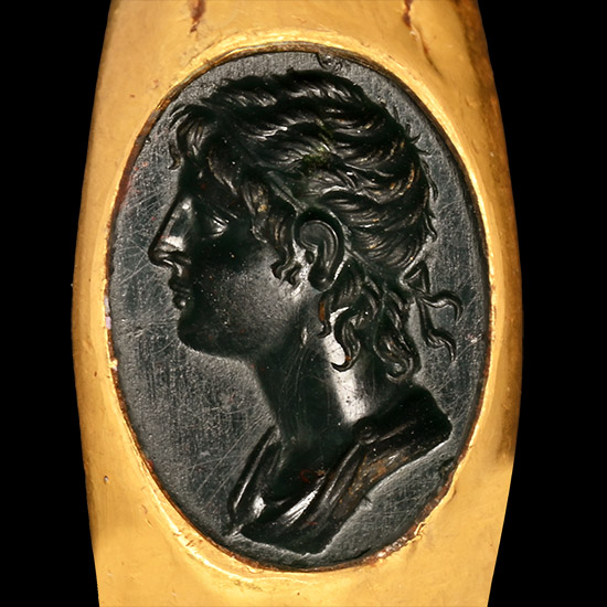Roman Gold Ring with Portrait Gemstone