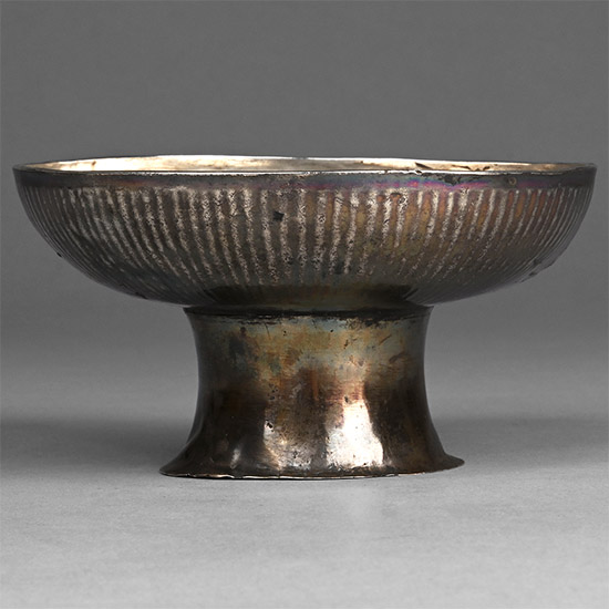 Sasanian Silver Footed Rib Bowl