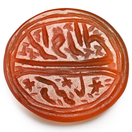 Western Asiatic Engraved Carnelian Calligraphic Intaglio