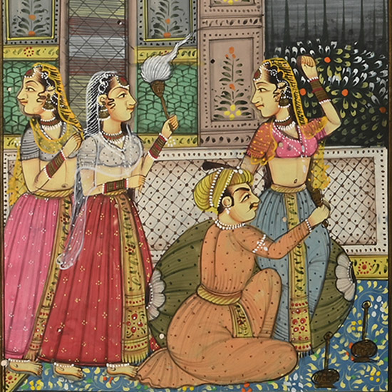Indian Framed Watercolour Painting
