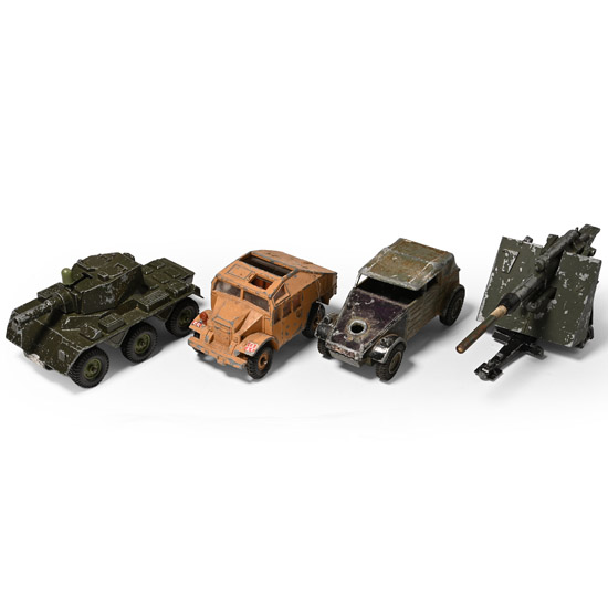 WWII Cast Metal Gun and Vehicle Die Cast Toy Group