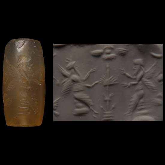 Western Asiatic Chalcedony Cylinder Seal with Tree of Life