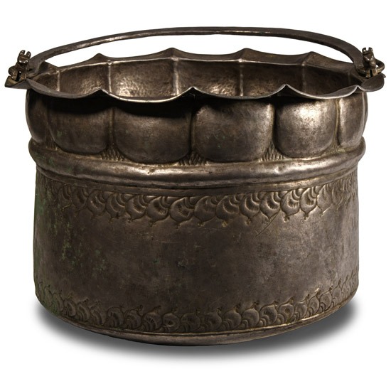 Large Sogdian Silver Vessel with Animal Figures