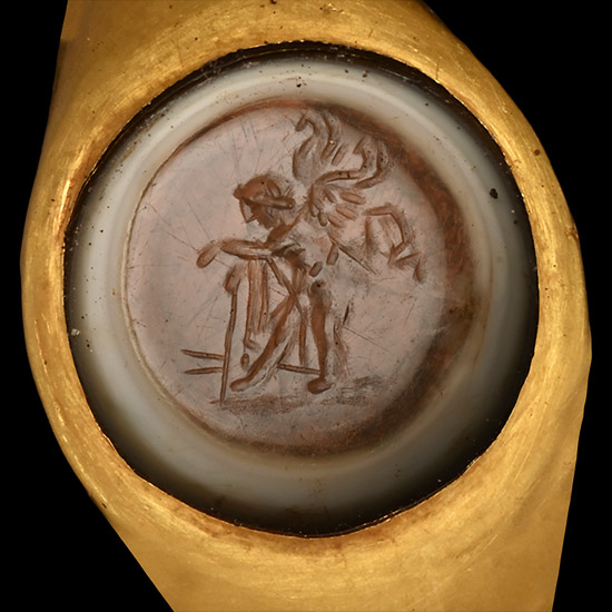 Roman Gold Ring with Intaglio of Cupid