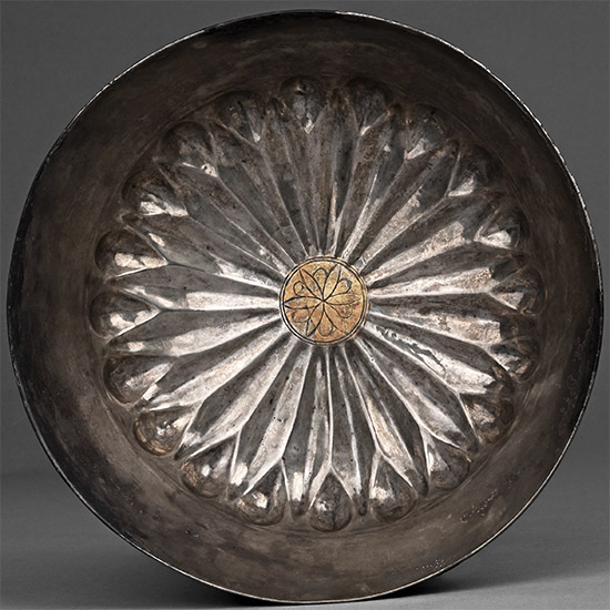 Greek Silver-Gilt Phiale with Petals and Lozenges