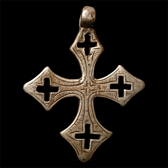 Medieval Silver Pectoral Cross Pendant