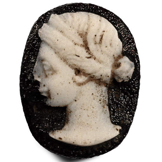 Roman Glass Cameo with Female Bust