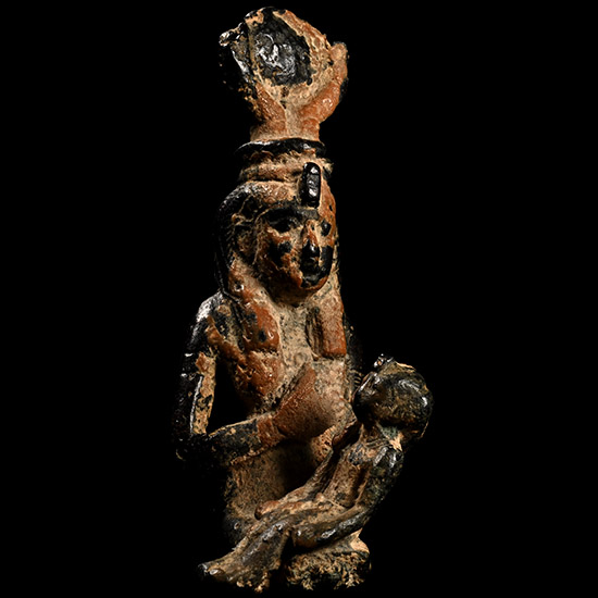 Egyptian Bronze Figure of Isis and Horus