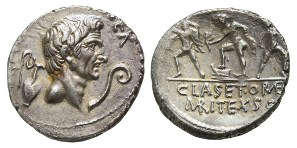The Pompeians. Sextus Pompey AR Denarius.