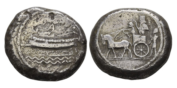 Phoenicia, Sidon. Baalsillem (Sakton) II AR Dishekel.